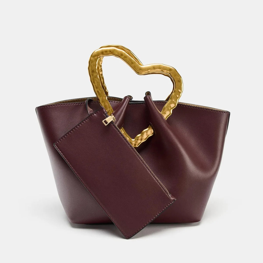 Sculpted-Handle Top-Handle Bag