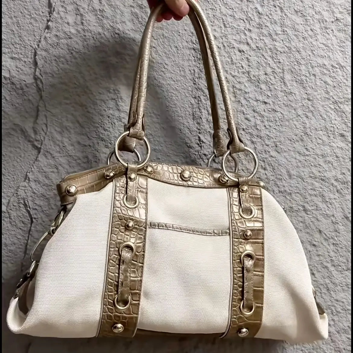 Studded Belt Detail Bowling Bag