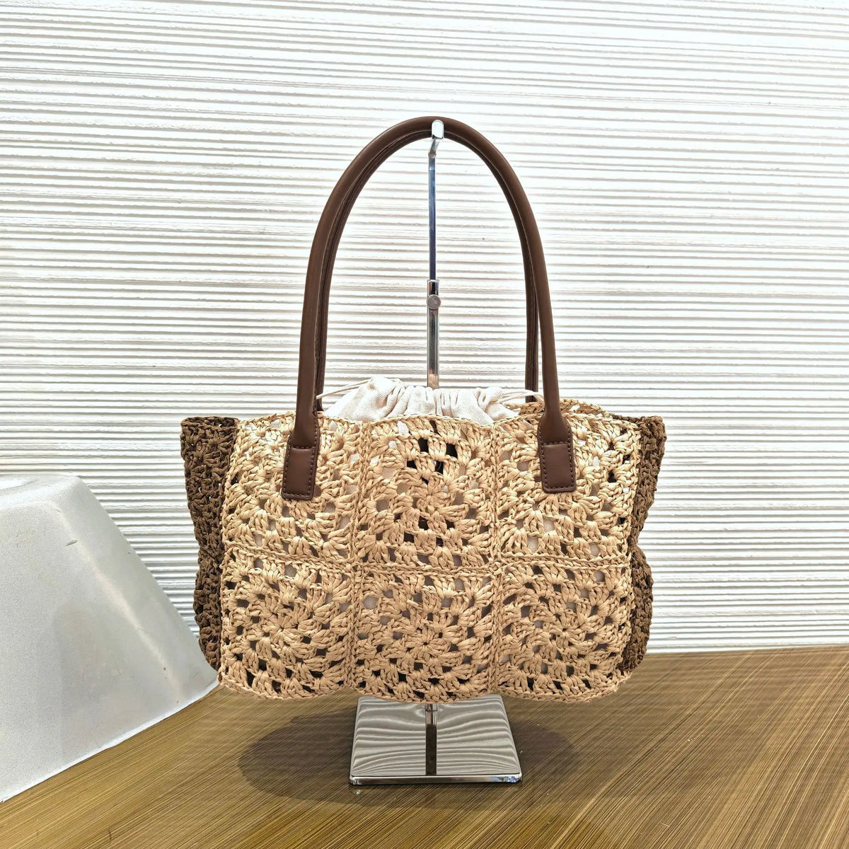 Openwork Woven Handbag