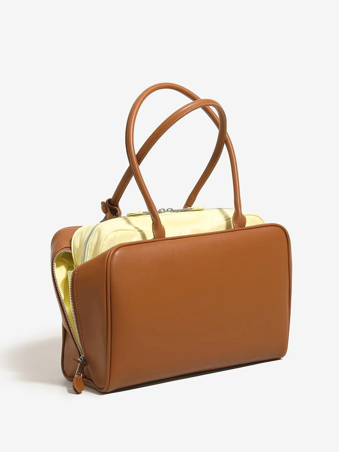 Zip-Top Rectangular Shoulder Bag