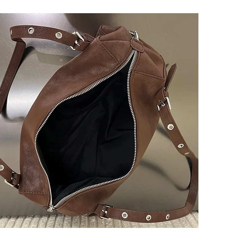 Grommet-Strap Shoulder Bag