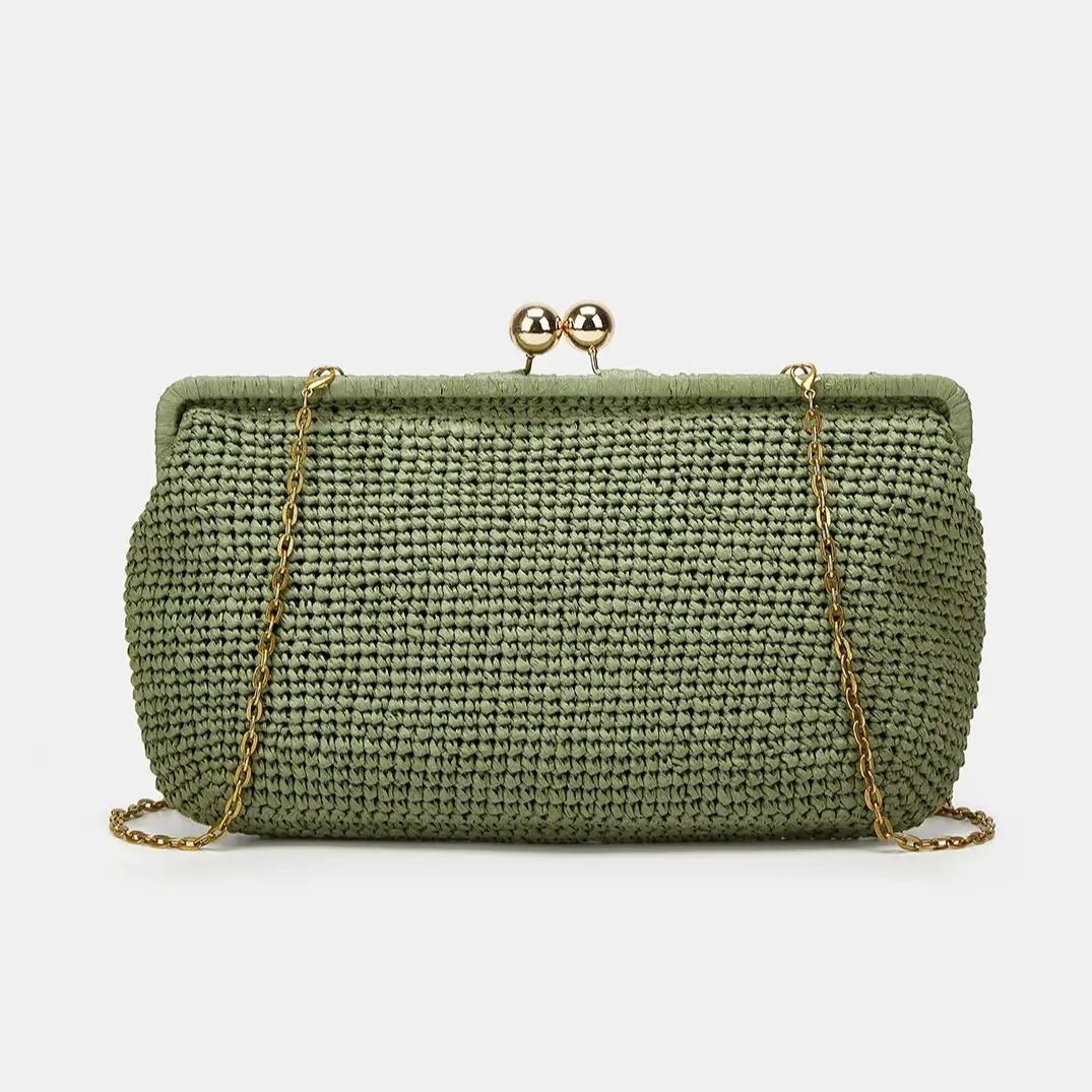 Woven Kiss-Lock Clutch