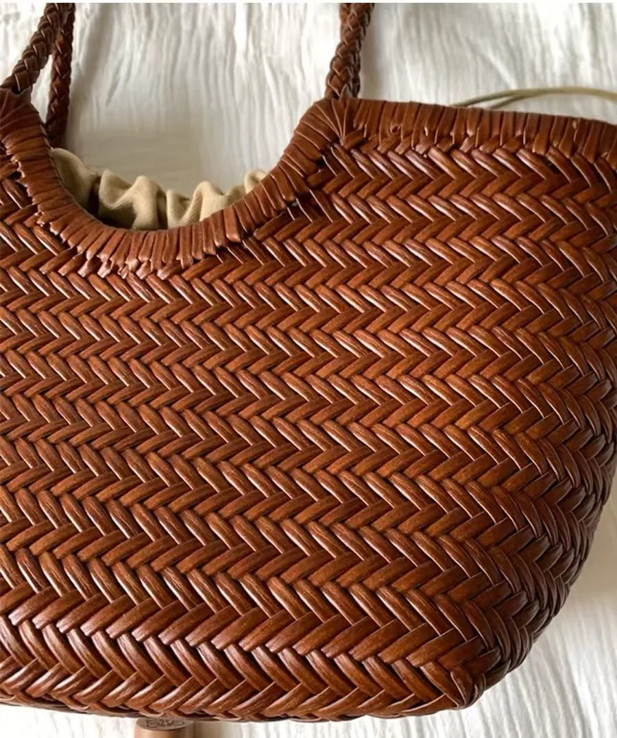Woven Trapeze Tote Bag