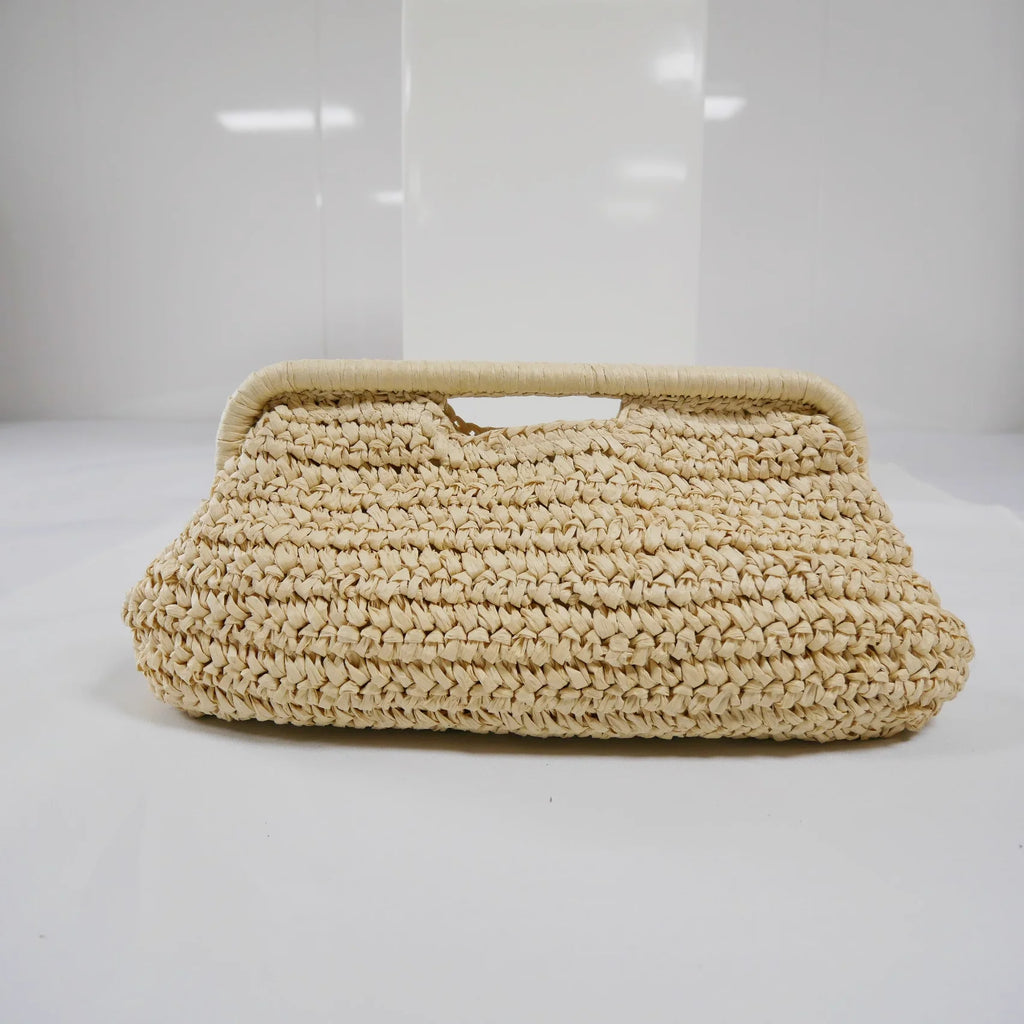 Woven Cutout-Handle Handbag