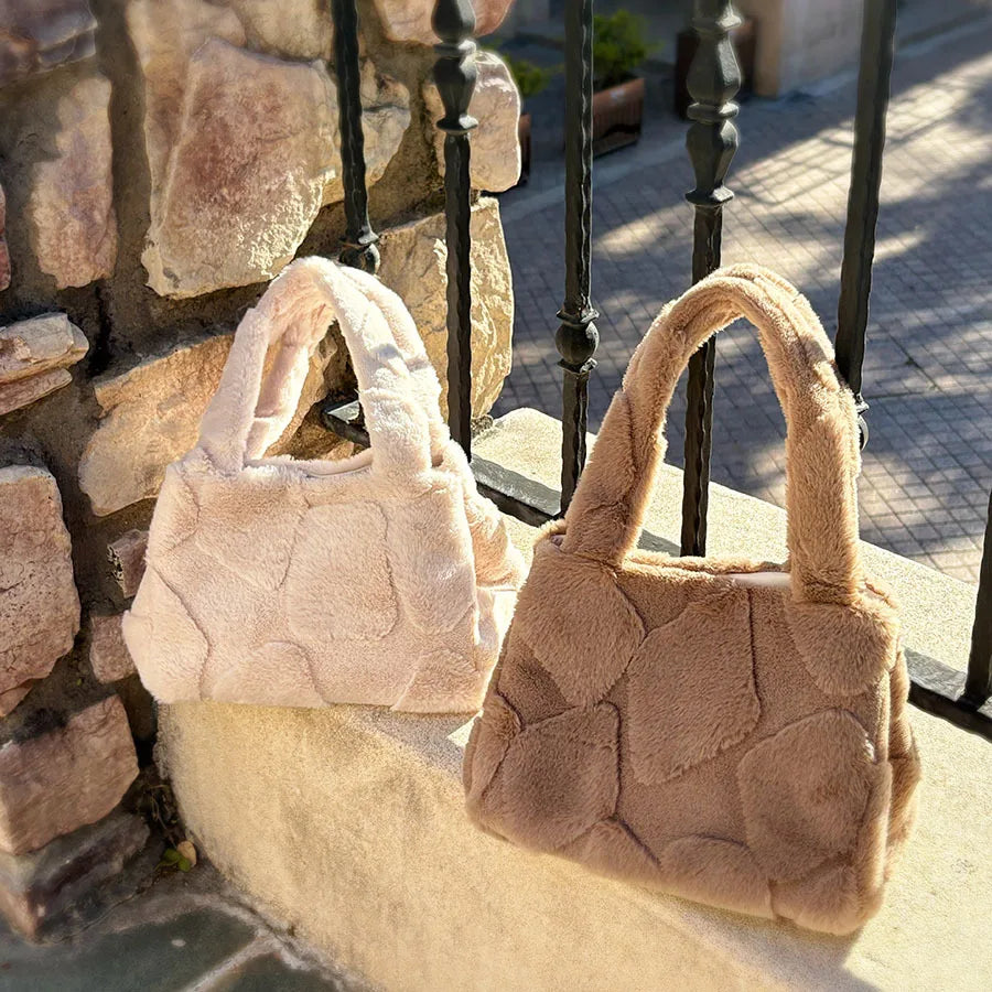 Geometric Plush Tote Bag
