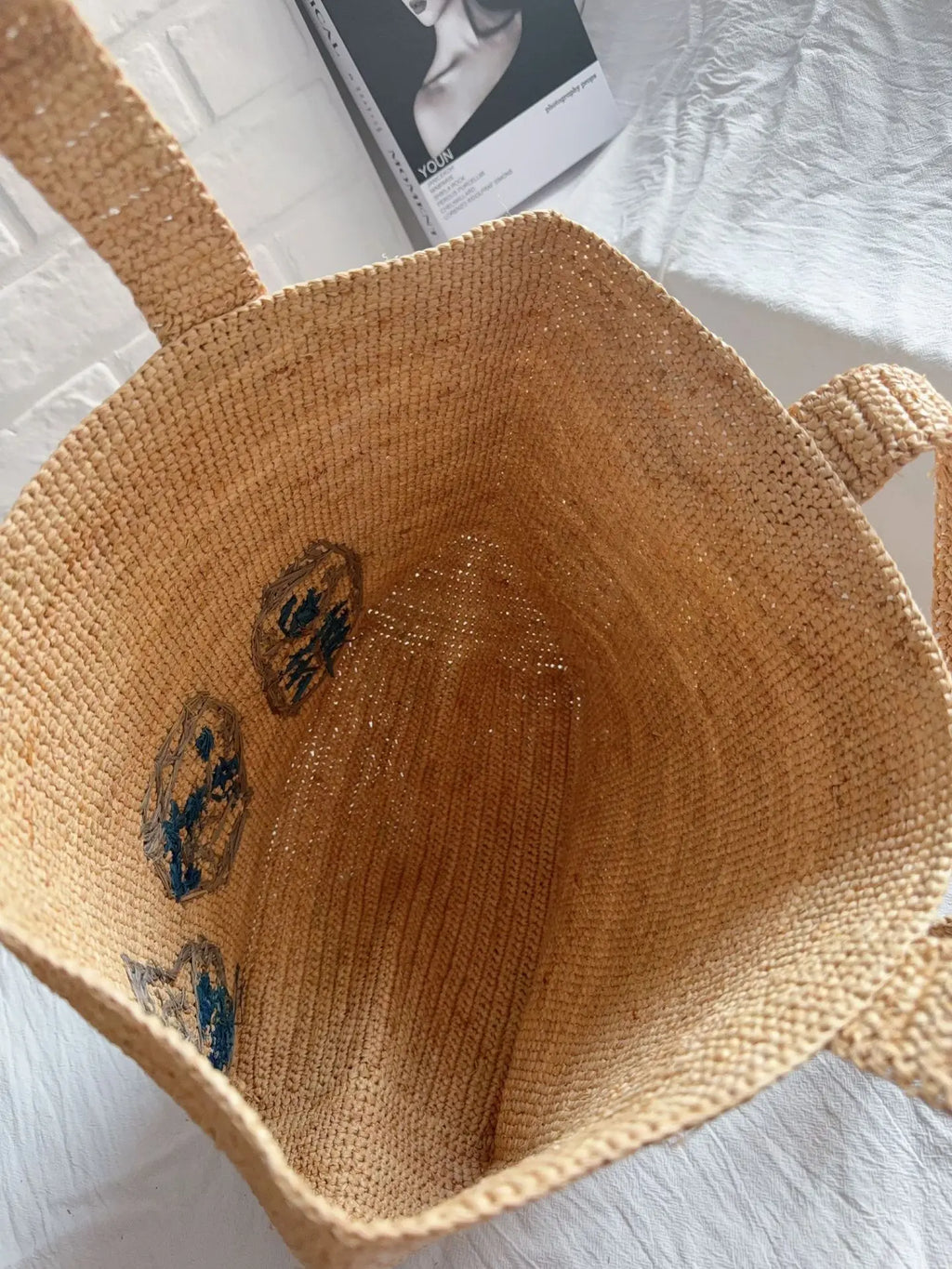 Patterned Woven Tote Bag