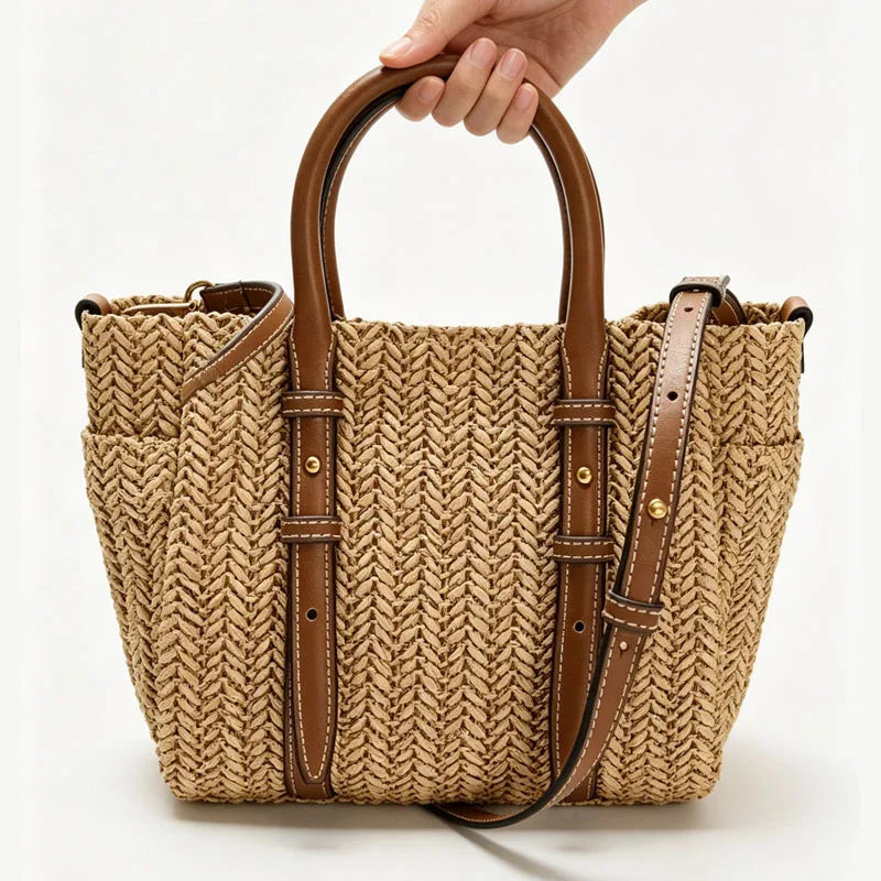 Herringbone Woven Tote Bag