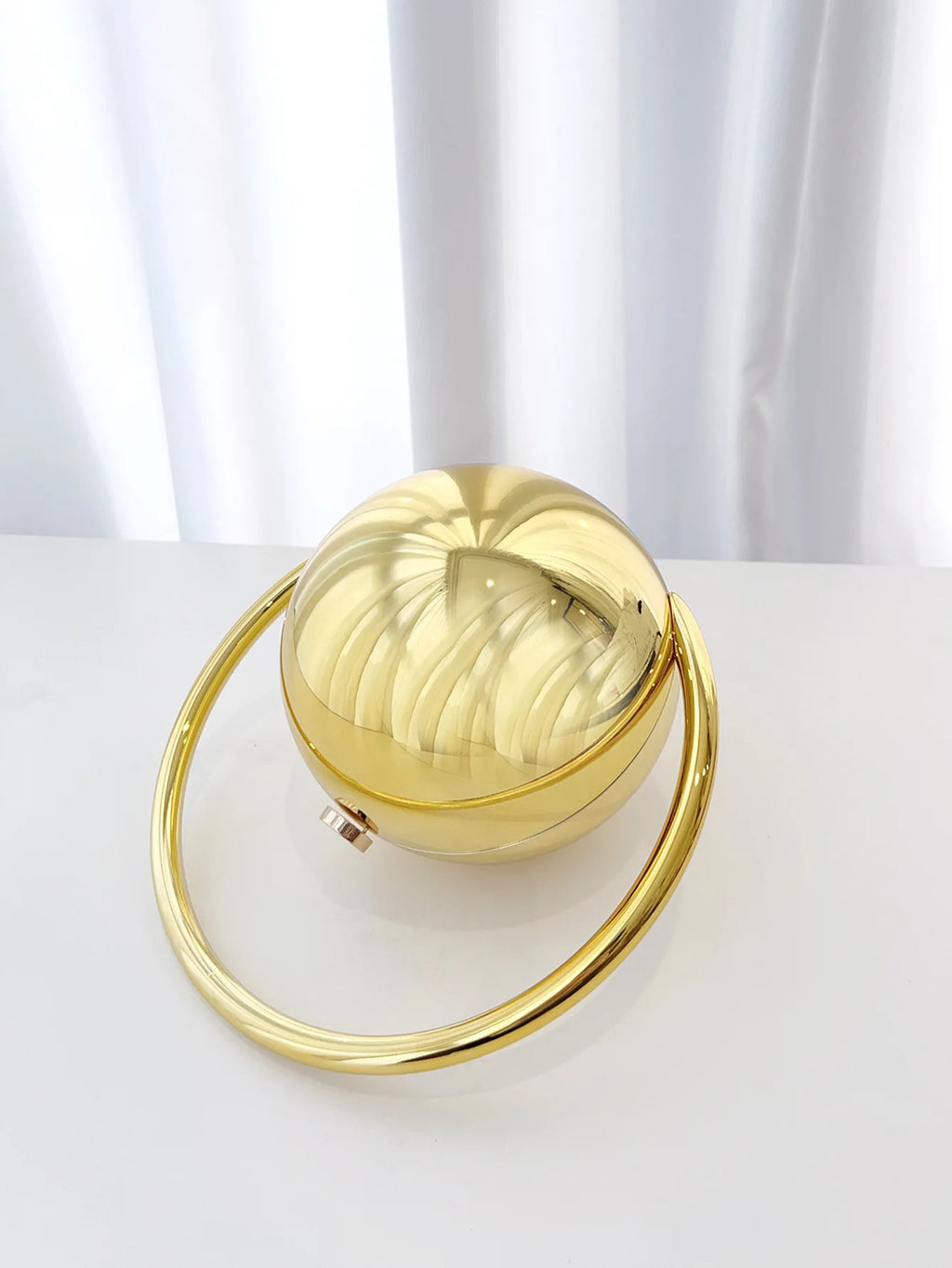 Swirl Ring-Handle Evening Clutch