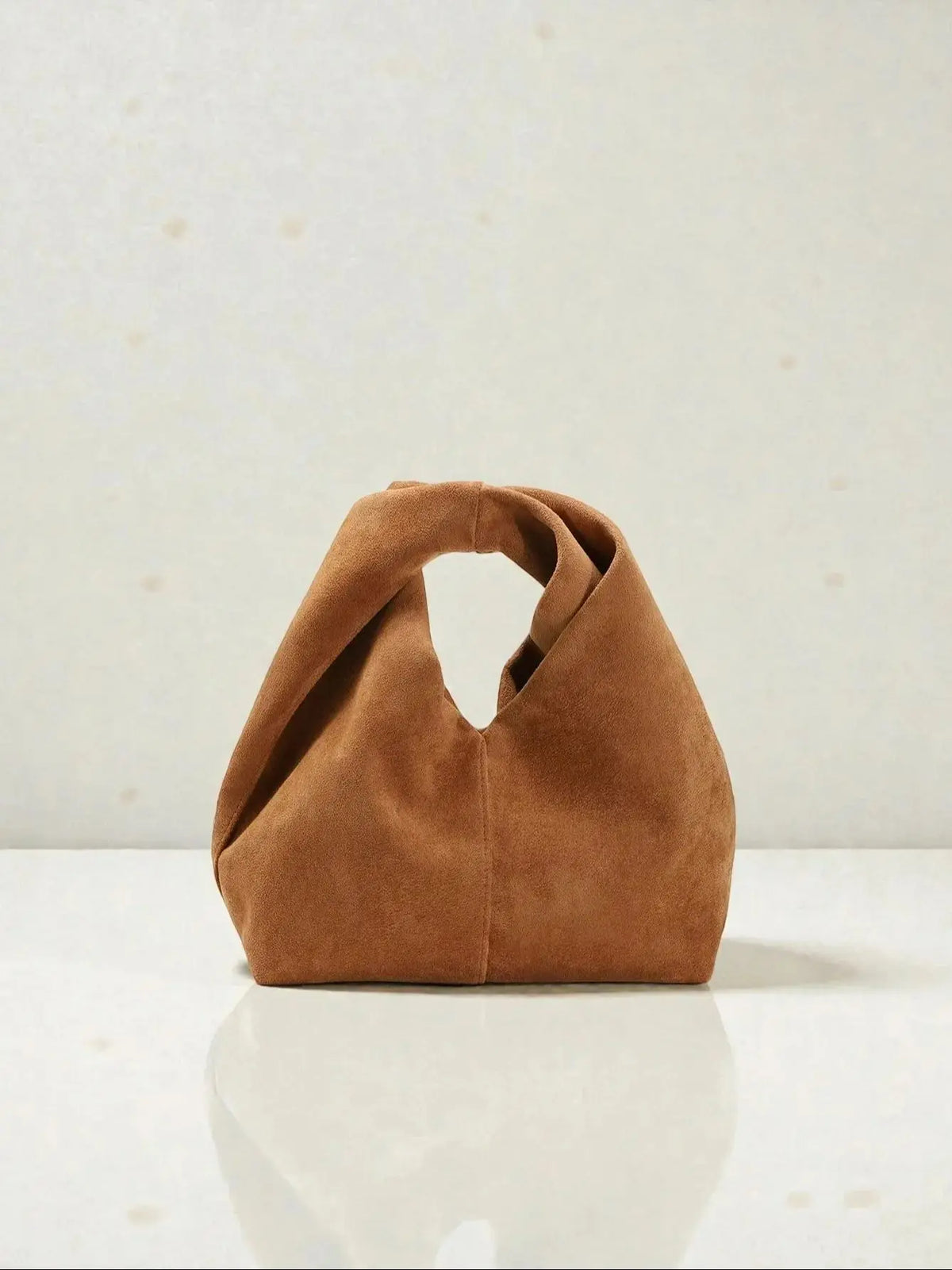Folded-Handle Soft Handbag