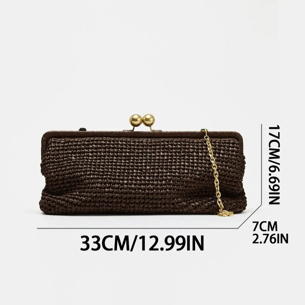 Woven Kiss-Lock Clutch