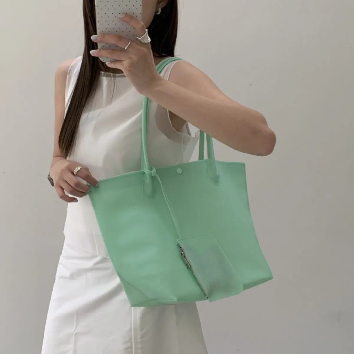 Smooth Double-Handle Tote Bag