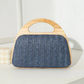 Cutout-Handle Woven Clutch