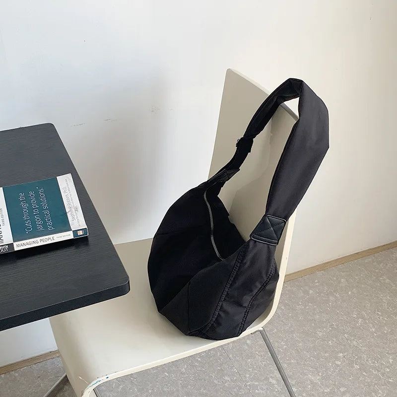 Ruched Crescent Shoulder Bag