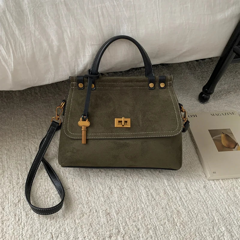 Flap-Front Top-Handle Bag