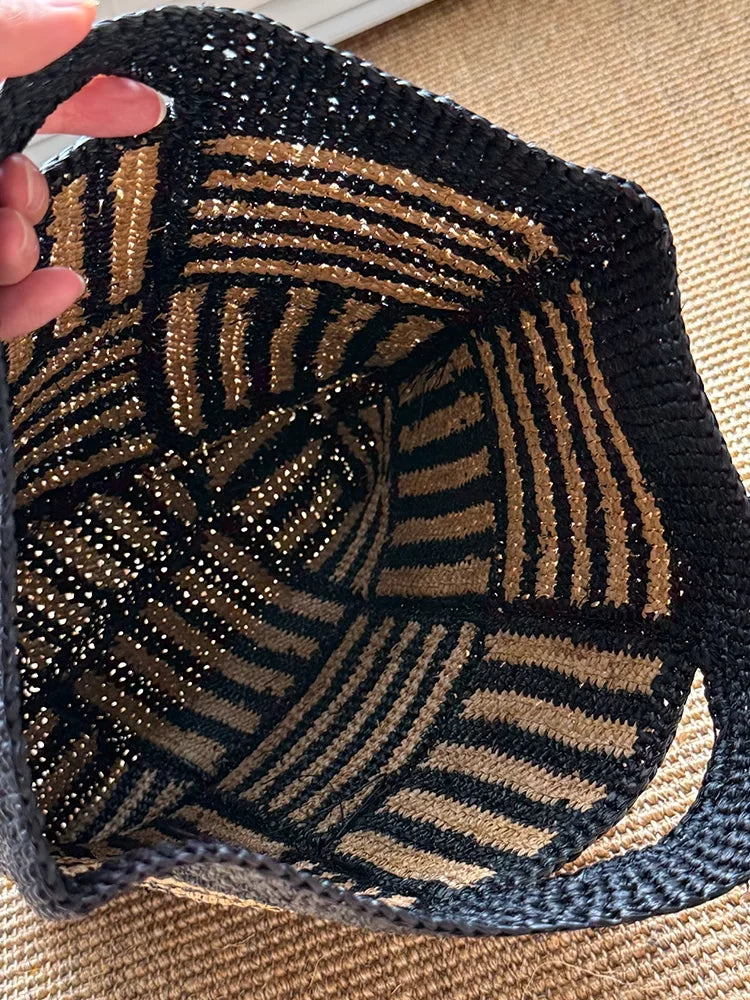 Geometric Woven Tote Bag