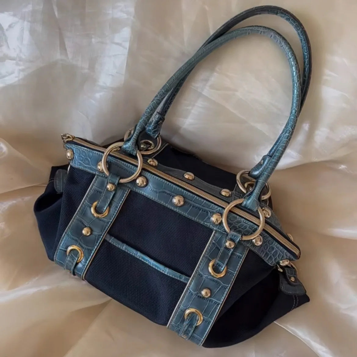 Studded Belt Detail Bowling Bag