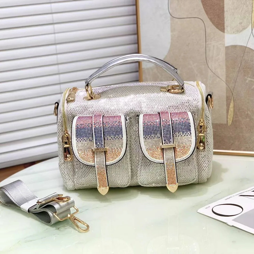 Sparkling Double-Pocket Bowling Bag