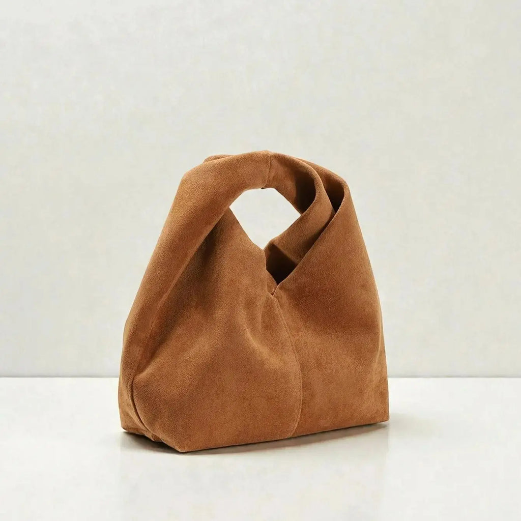 Folded-Handle Soft Handbag