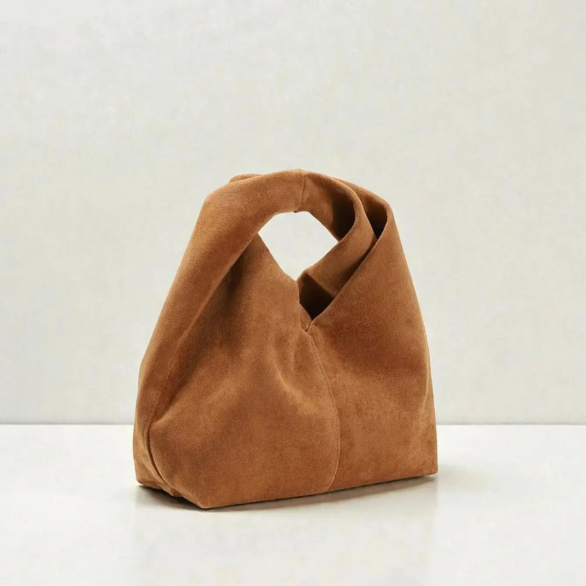 Folded-Handle Soft Handbag