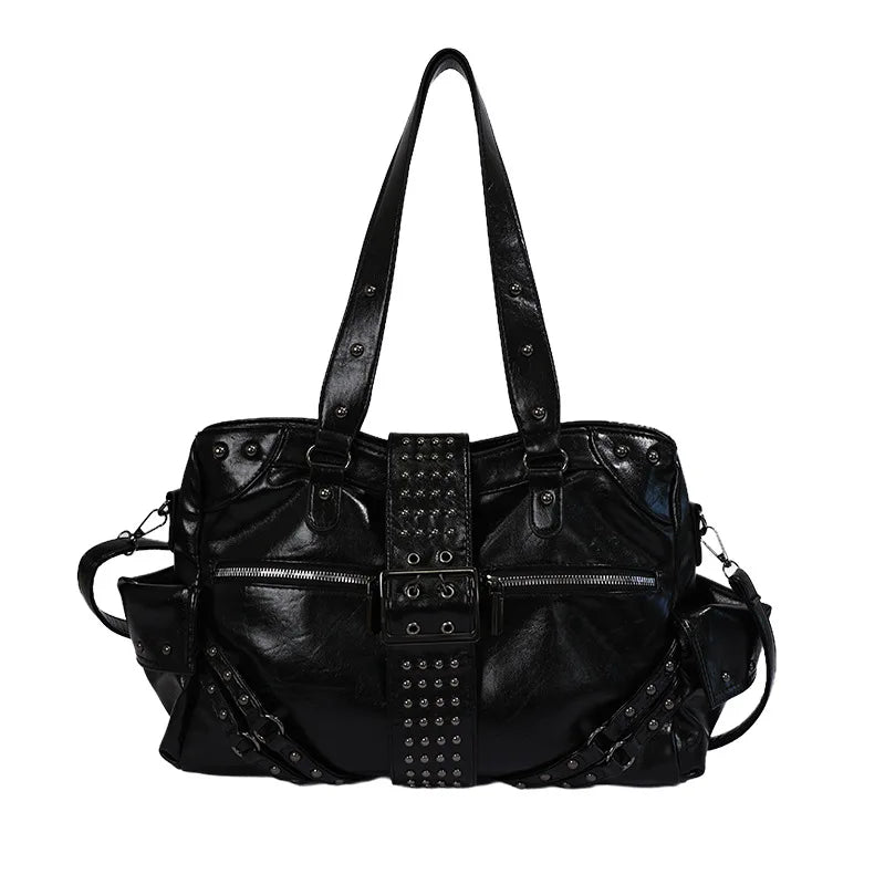 Studded Buckle Bowling Bag