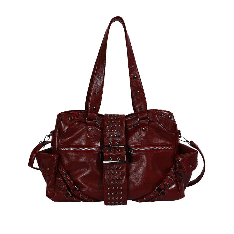 Studded Buckle Bowling Bag