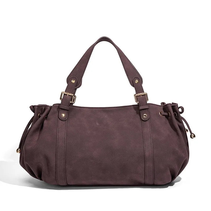 Gathered Buckle Shoulder Bag