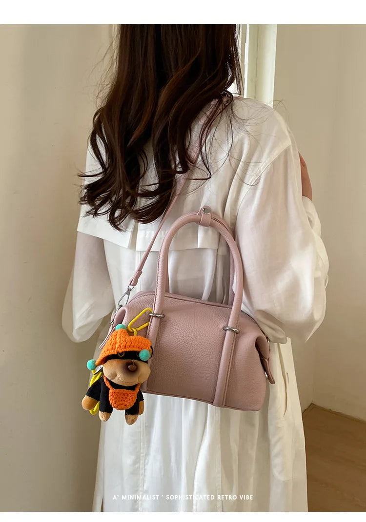 Textured Bowling Handbag