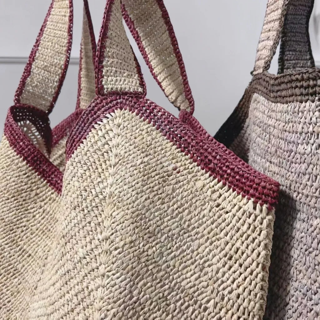 Openwork Woven Shoulder Tote