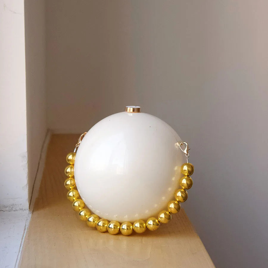 Round Beaded Evening Clutch
