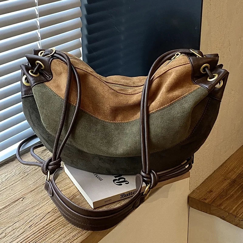 Color-Block Hobo Shoulder Bag