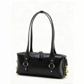 Chain-Trim Rectangular Shoulder Bag
