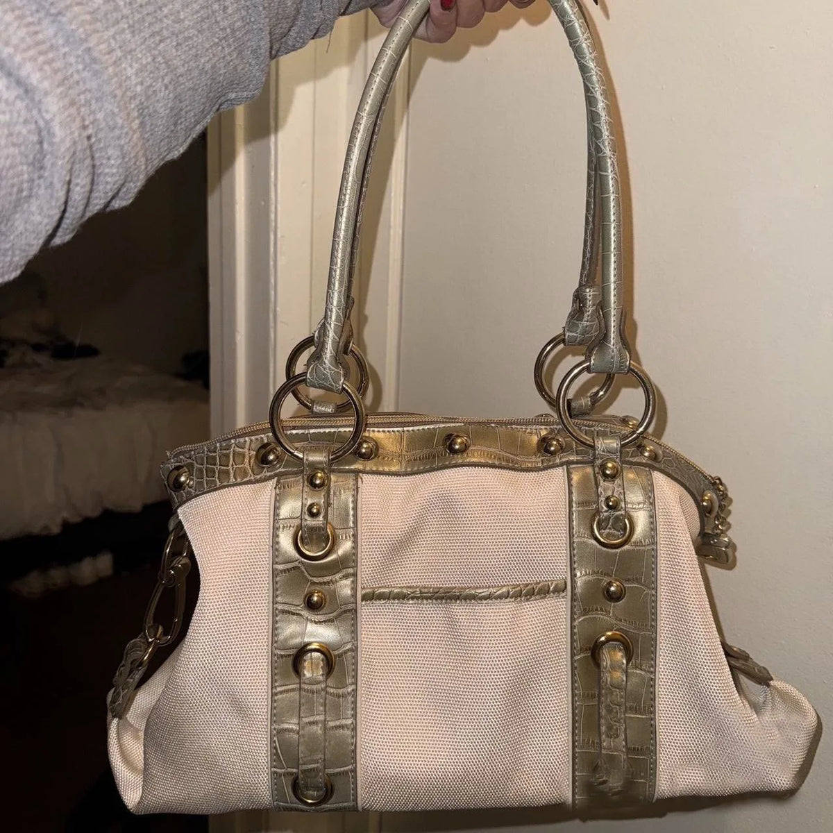 Studded Belt Detail Bowling Bag