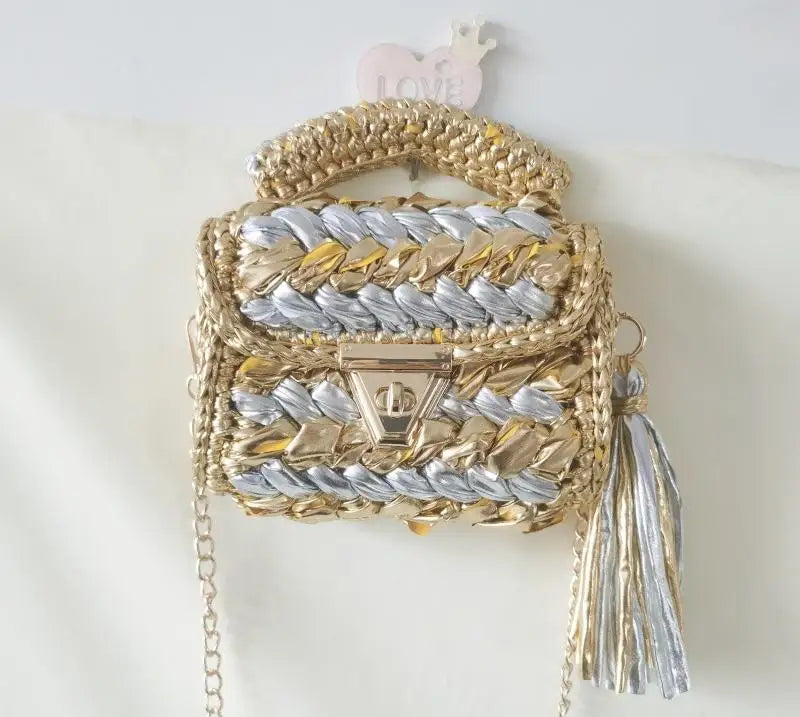 Metallic Woven Handbag
