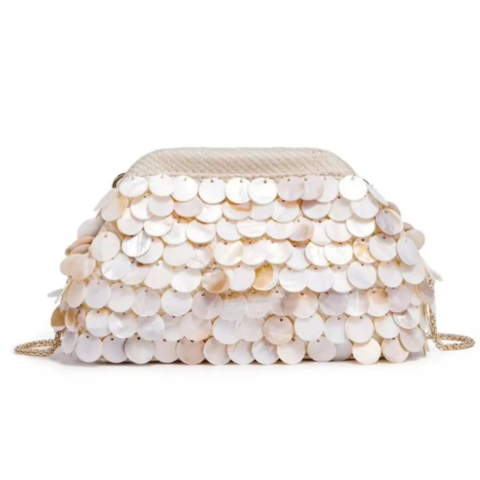 Disc-Embellished Dome Shoulder Bag