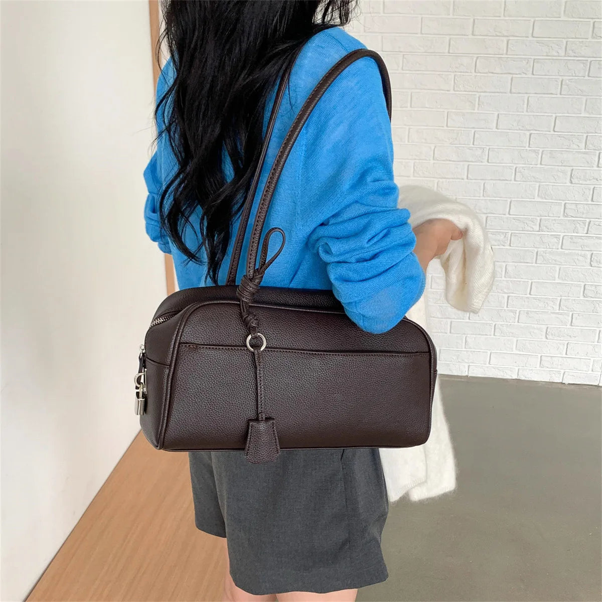 Rectangular Bowling Shoulder Bag