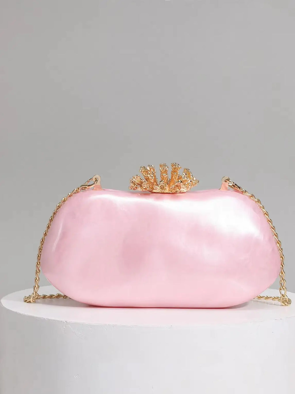 Crown-Clasp Evening Clutch