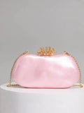 Crown-Clasp Evening Clutch