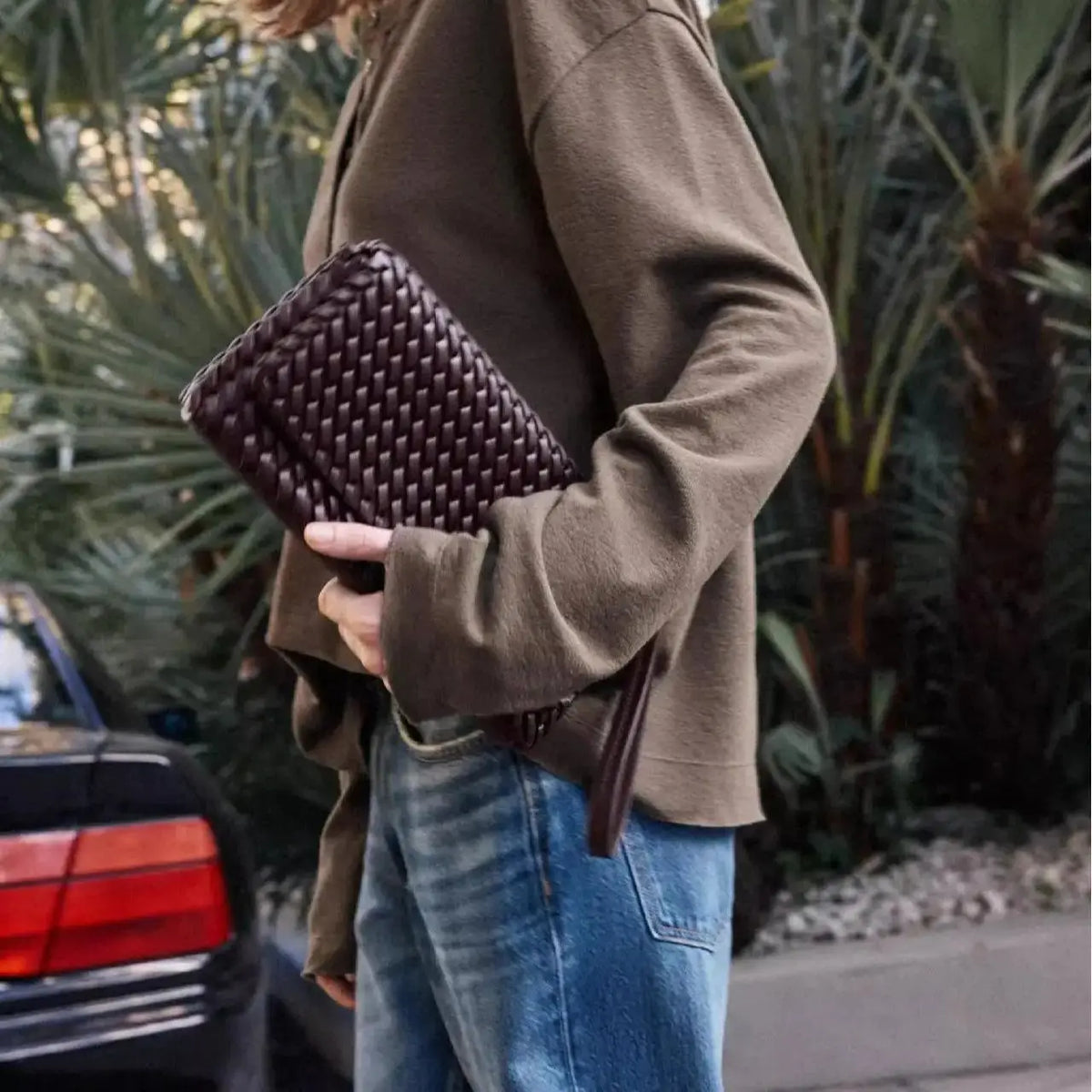 Woven Rectangular Shoulder Bag