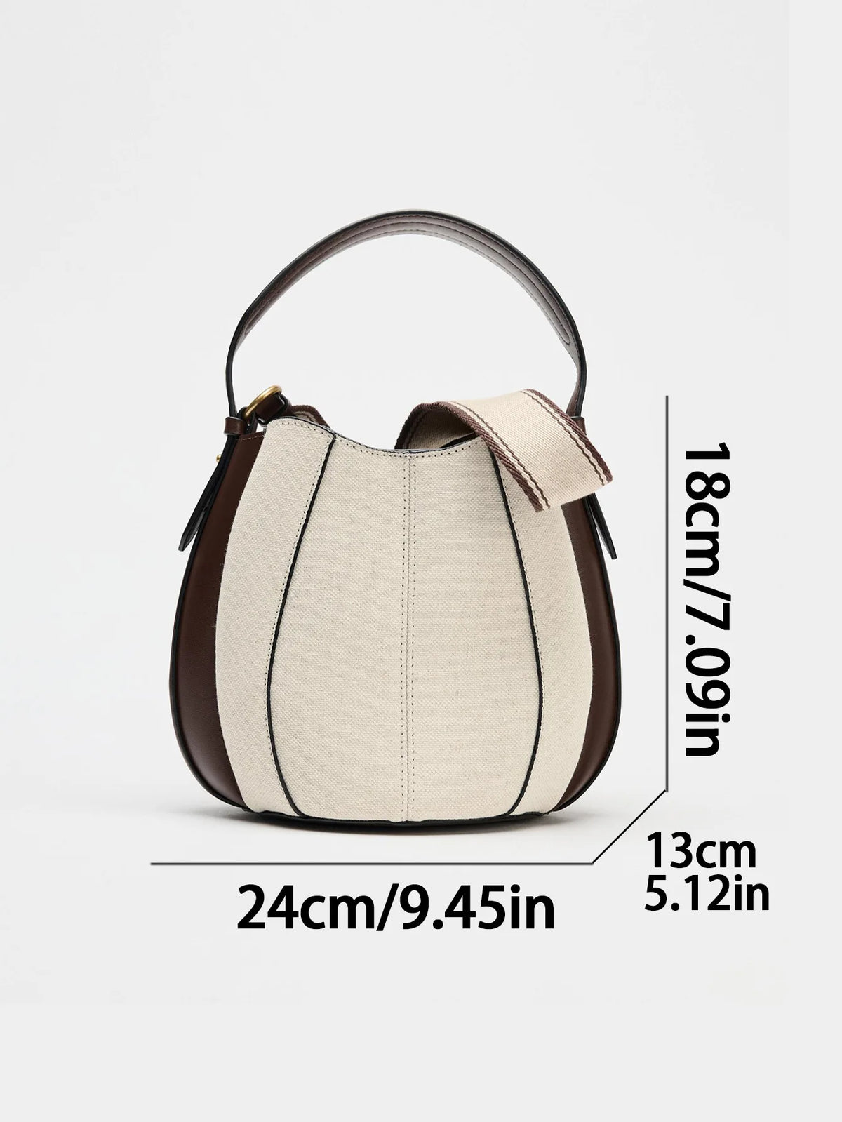 Contrast-Panel Bucket Bag