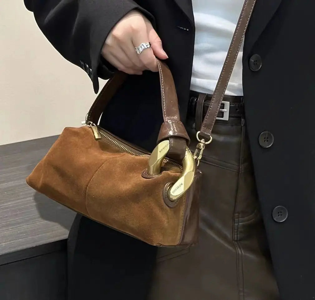 Ring-Handle Shoulder Bag