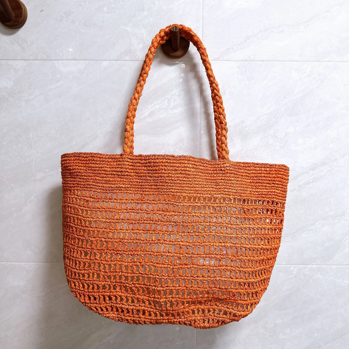 Openwork Woven Shoulder Tote