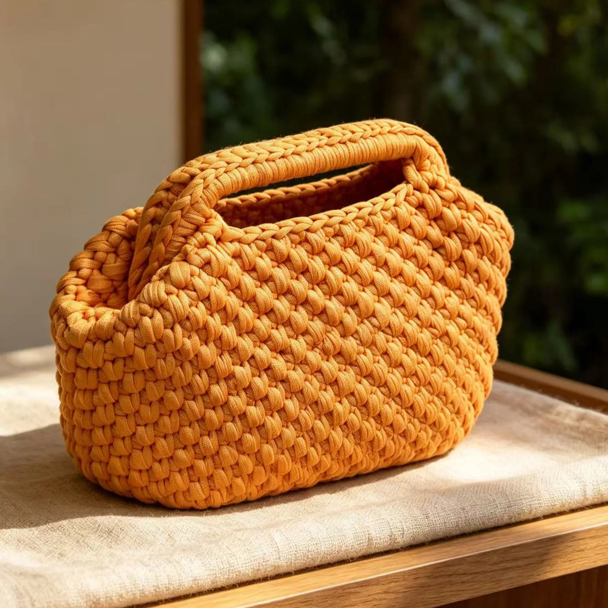 Chunky-Woven Top-Handle Bag