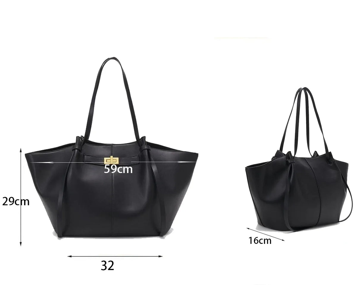 Belted Trapeze Tote Bag
