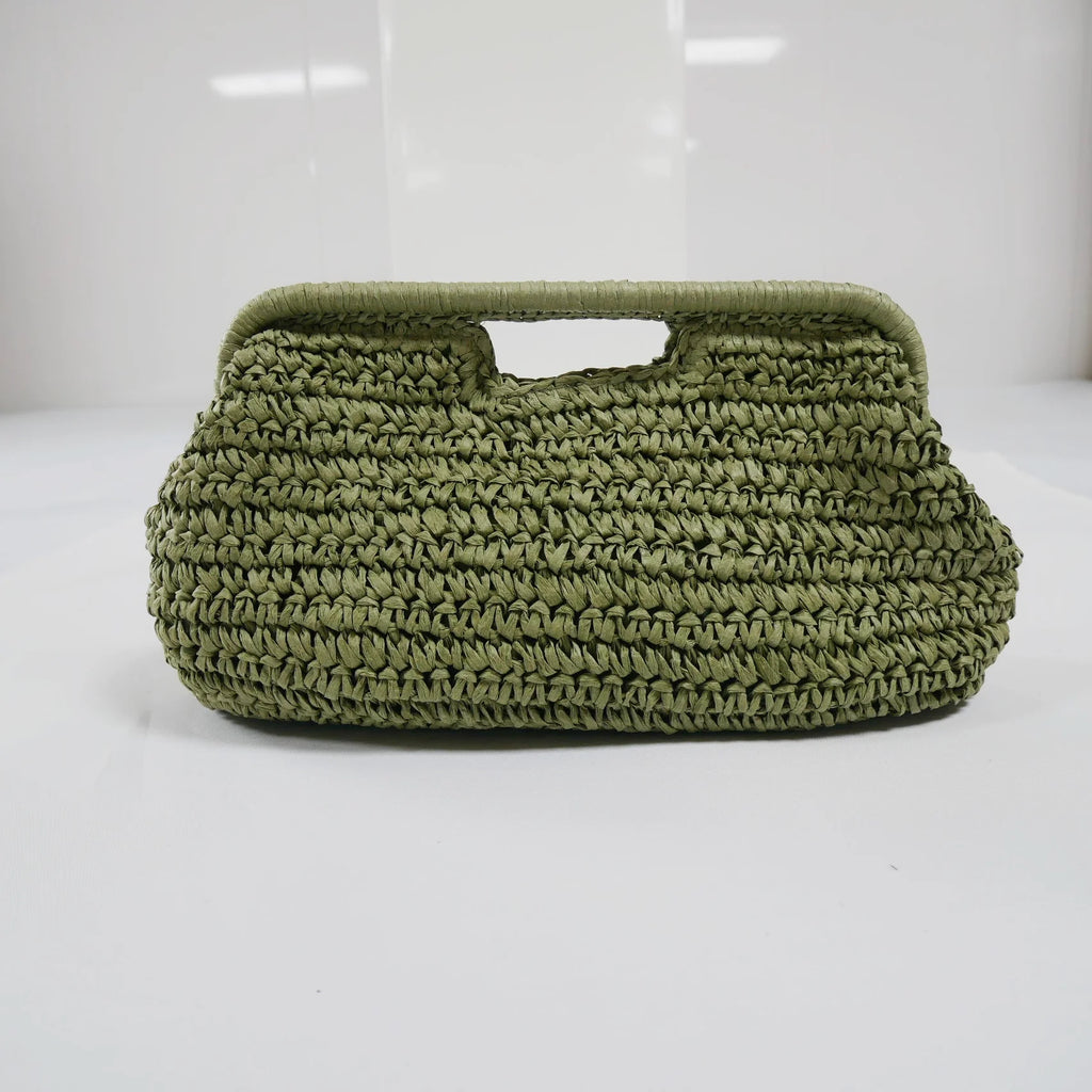 Woven Cutout-Handle Handbag