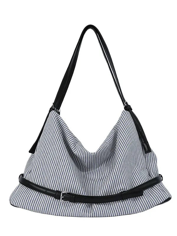 Striped Slouchy Shoulder Bag
