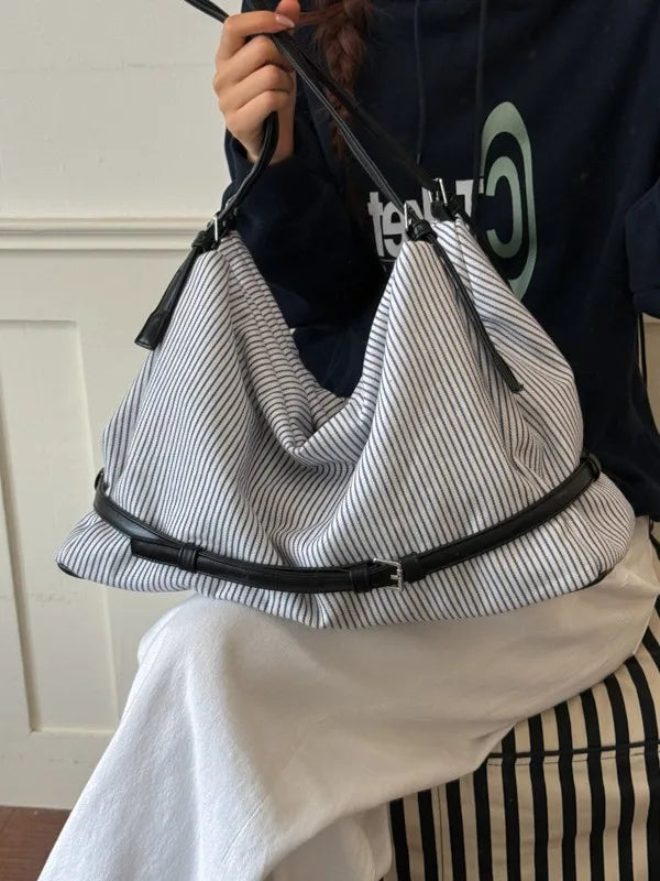 Striped Slouchy Shoulder Bag