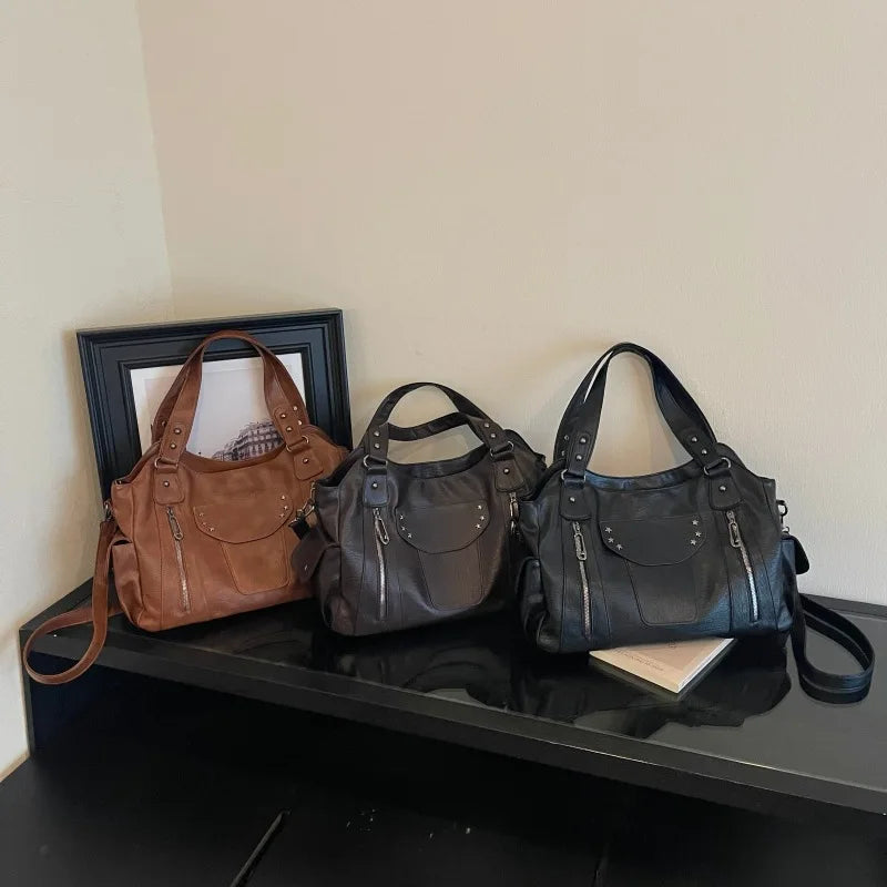 Zip-Pocket Shoulder Bag