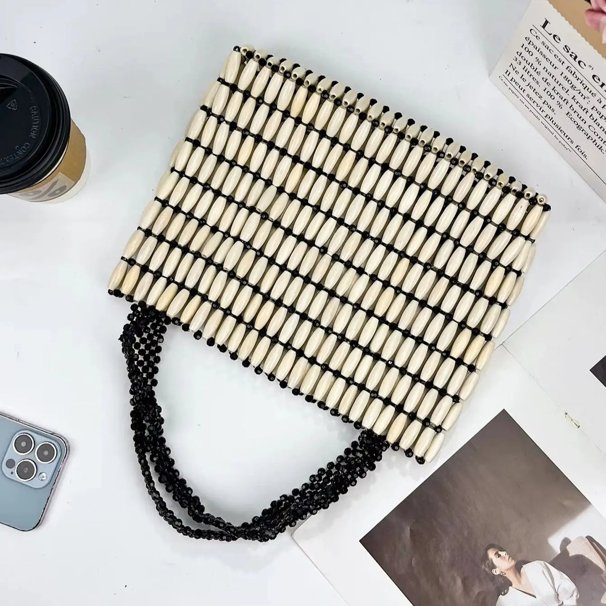 Beaded Rectangular Tote Bag