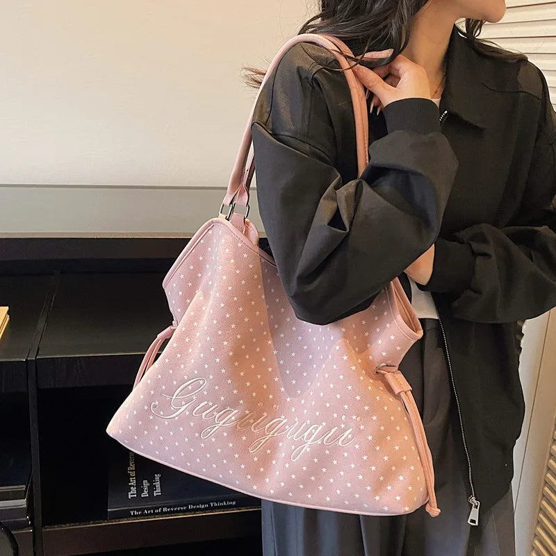 Curved-Top Drawstring Tote Bag
