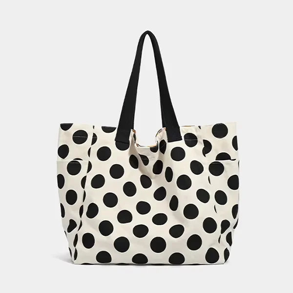 Polka-Dot Shoulder Tote Bag